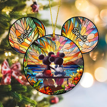 Load image into Gallery viewer, Personalized Romantic Mouse Couple Acrylic Ornament for Christmas