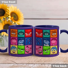 Load image into Gallery viewer, Personalized Accent Mug with Emotion Faces Custom Name Gift
