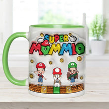 Load image into Gallery viewer, Personalized Super Mommy Accent Mug Custom Name Gift for Mom
