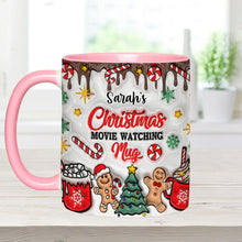 Load image into Gallery viewer, Personalized Christmas Movie Watching Mug Custom Name Gift