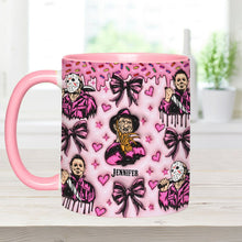Load image into Gallery viewer, Personalized Pink Halloween Accent Mug with Custom Name