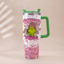 Load image into Gallery viewer, Personalized Cupid Vibes Tumbler with Handle for Christmas Gift