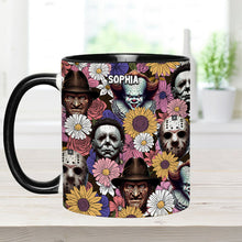 Load image into Gallery viewer, Personalized Horror Movie Accent Mug with Custom Name Gift