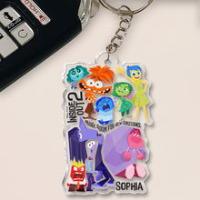 Load image into Gallery viewer, Personalized Acrylic Keychain Custom Name Inside Out Design Gift