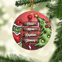 Load image into Gallery viewer, Personalized Merry Grinchmas Christmas Ornament Gift for Family