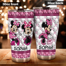 Load image into Gallery viewer, Personalized Pink Minnie Mouse Tumbler with Custom Name - Birthday Gift