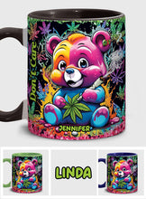 Load image into Gallery viewer, Personalized Don't Care Bear Weed Accent Mug Custom Name Gift
