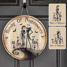 Load image into Gallery viewer, Personalized Round Wood Sign Family Of Nightmares Decor Gift