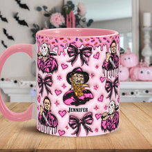 Load image into Gallery viewer, Personalized Pink Halloween Accent Mug with Custom Name