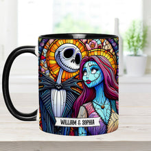 Load image into Gallery viewer, Personalized Jack and Sally Accent Mug Custom Couples Gift