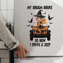Load image into Gallery viewer, Personalized Witch Decal for Car, Jeep, Halloween Gift