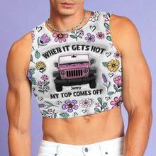 Load image into Gallery viewer, Personalized Floral Print Crop Tank Top Custom Name Gift