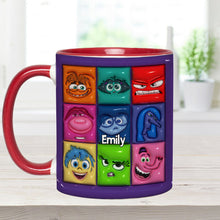 Load image into Gallery viewer, Personalized Accent Mug with Emotion Faces Custom Name Gift