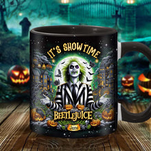 Load image into Gallery viewer, Personalized Beetlejuice Accent Mug Custom Name Gift for Halloween