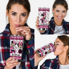 Load image into Gallery viewer, Personalized Pink Minnie Mouse Tumbler with Custom Name - Birthday Gift