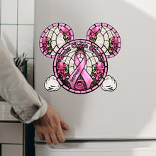 Load image into Gallery viewer, Personalized Breast Cancer Warrior Mouse Decal Custom Name