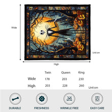 Load image into Gallery viewer, Personalized Nightmare Before Christmas Quilt with Pumpkin King Design