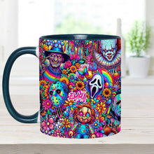 Load image into Gallery viewer, Personalized Colorful Horror Accent Mug with Custom Name - Perfect for Halloween