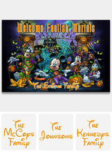 Load image into Gallery viewer, Personalized Welcome Foolish Mortals Doormat for Halloween Housewarming