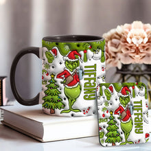 Load image into Gallery viewer, Personalized Grinch Accent Mug Custom Name Gift for Christmas