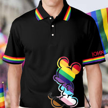 Load image into Gallery viewer, Personalized LGBT Pride Polo Shirt Custom Name Gift