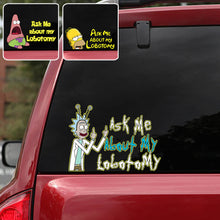 Load image into Gallery viewer, Personalized Science Decal 'Ask Me About My Lobotomy' Custom Design for Car or Laptop