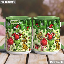 Load image into Gallery viewer, Personalized Grinch Accent Mug & Coaster Custom Name Gift