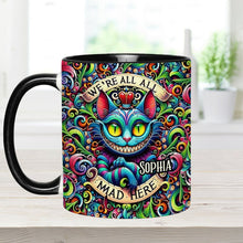 Load image into Gallery viewer, Personalized Ceramic Accent Mug with Colorful Cat Design for Birthdays or Christmas