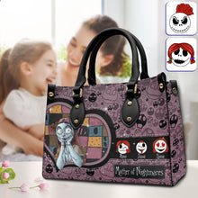 Load image into Gallery viewer, Personalized Nightmare Leather Handbag Custom Name Gift for Mom