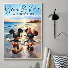 Load image into Gallery viewer, Personalized Mouse Ears Couple Retro Beach Canvas Art Gift