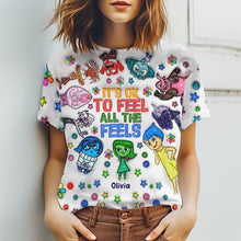 Load image into Gallery viewer, Personalized All Over Shirt with Fun 'All The Feels' Design for Kids