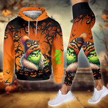 Load image into Gallery viewer, Personalized Halloween Grinch Hoodie & Leggings Set Gift