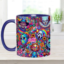 Load image into Gallery viewer, Personalized Colorful Horror Accent Mug with Custom Name - Perfect for Halloween