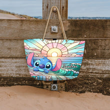 Load image into Gallery viewer, Personalized Canvas Beach Bag Custom Name with Rope Handles