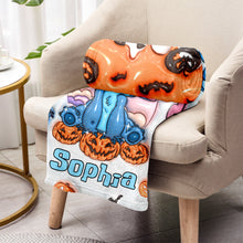 Load image into Gallery viewer, Personalized Spooky Ohana Blanket for Kids | Halloween Gift