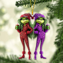 Load image into Gallery viewer, Personalized Grinch Squad Transparent Ornament Custom Gift for Christmas