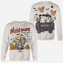 Load image into Gallery viewer, Personalized Nightmare On Main Street Mouse All Over Shirt for Halloween Gift