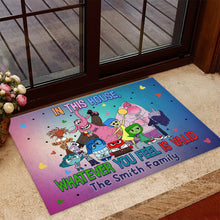 Load image into Gallery viewer, Personalized Doormat Colorful House Theme Custom Family Name Gift