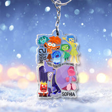 Load image into Gallery viewer, Personalized Acrylic Keychain Custom Name Inside Out Design Gift