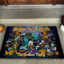 Load image into Gallery viewer, Personalized Welcome Foolish Mortals Doormat for Halloween Housewarming