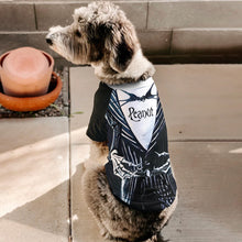 Load image into Gallery viewer, Personalized Skellington Dog Shirt Custom Pet Costume