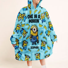 Load image into Gallery viewer, Personalized One In A Minion Blanket Hoodie Custom Name Gift
