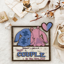 Load image into Gallery viewer, Custom Ohana 2 Layered Wood Sign Gift for Couple Anniversary