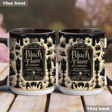 Load image into Gallery viewer, Personalized Black Flame Company Accent Mug Custom Name Halloween Gift