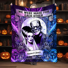 Load image into Gallery viewer, Personalized Halloween Couple Blanket Custom Names Gift