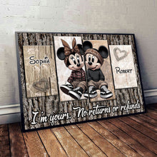 Load image into Gallery viewer, Personalized Mouse Mickey Minnie Canvas Art Gift for Couple