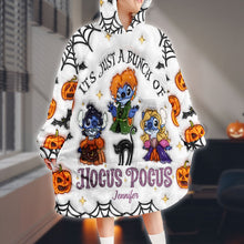 Load image into Gallery viewer, Personalized Halloween Blanket Hoodie Custom Name Soft and Cozy
