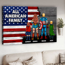 Load image into Gallery viewer, Personalized Family Canvas Wall Art Custom Names USA Gift