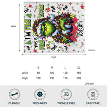 Load image into Gallery viewer, Personalized Grinch Christmas Blanket Custom Name Soft Gift