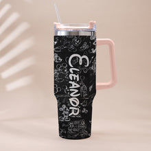 Load image into Gallery viewer, Personalized Black and White Mouse Tumbler with Handle Gift for Mom or Dad